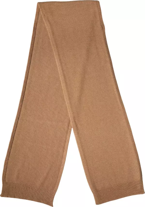 Brown Cashmere Knitted Men Neck Warmer One Size Scarf