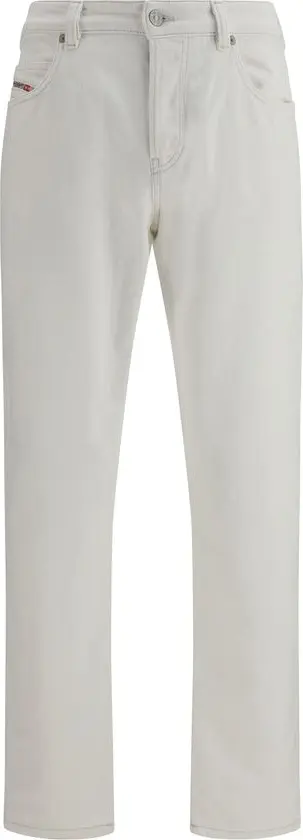 White Cotton Slim Fit Jeans