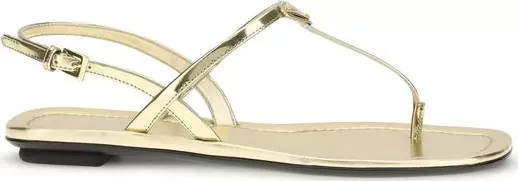 Silver Calf Leather Bos Taurus Flat Sandals