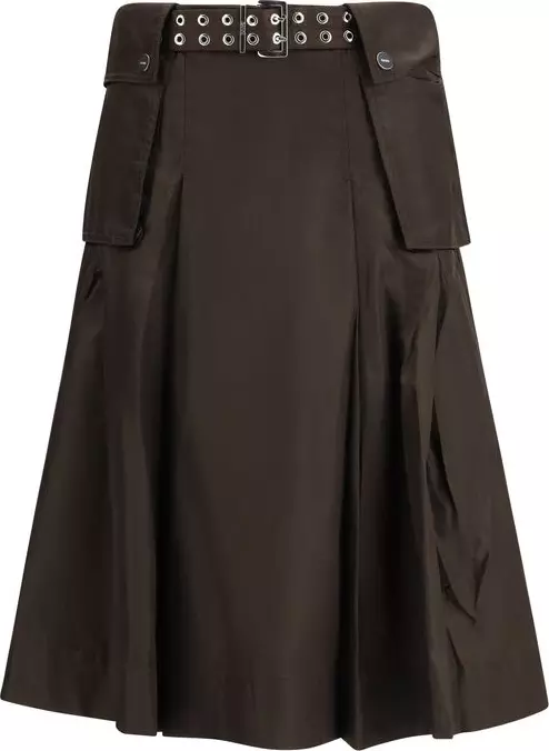 Brown Recycled Polyamide Long Skirt