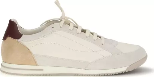 Beige Calf Leather Bos Taurus Sneakers
