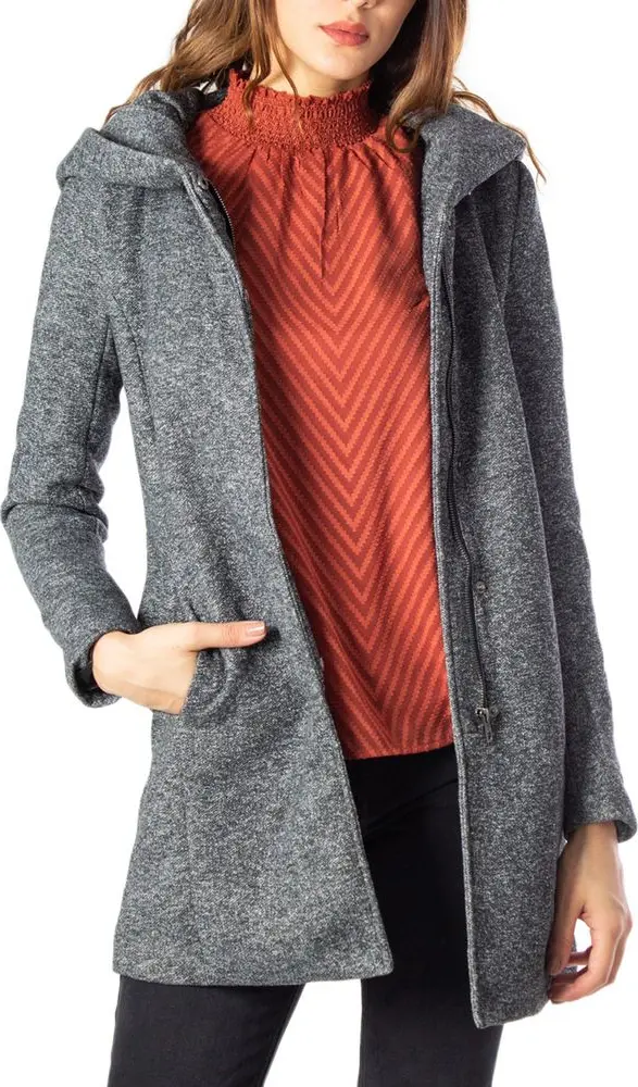 Gray Polyester Coat
