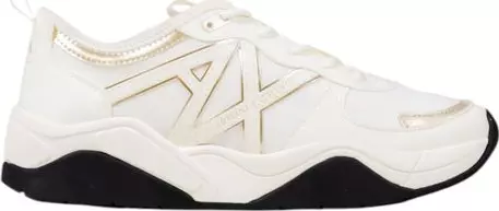 White Polyester Athletic Sneakers