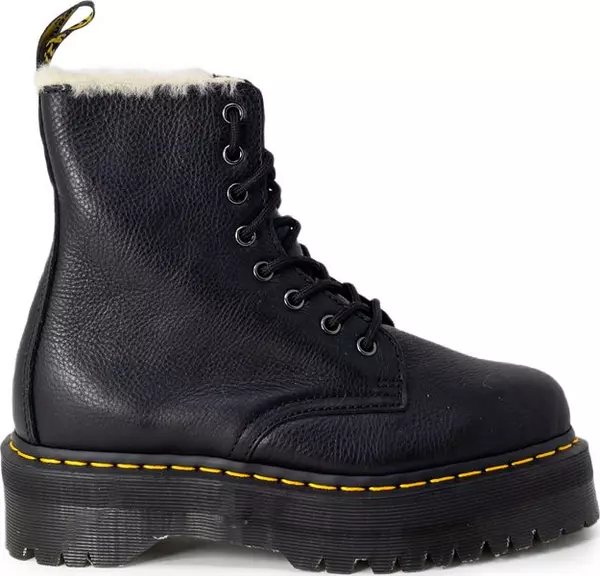 Black Leather Lace-Up Boots
