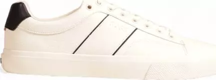 Cream Leather Low Top Sneakers