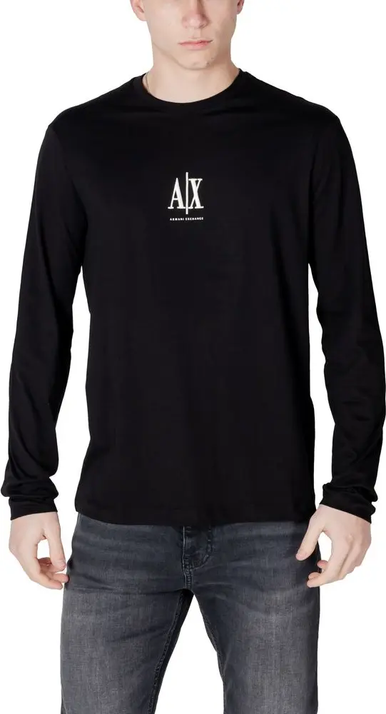 Black Cotton Long Sleeve T-Shirt