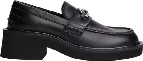 Black Leather High Heel Pumps
