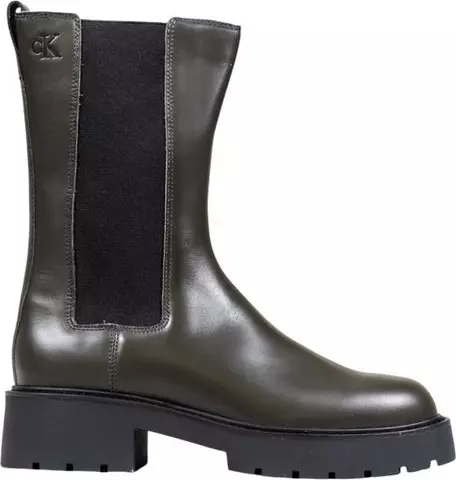 Gray Leather Ankle Boots