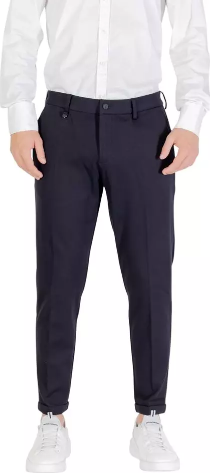 Blue Viscose Dress Pants