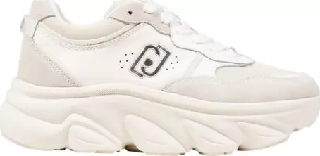 White Artificial Leather Chunky Sneakers