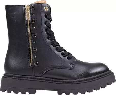 Black Polyethylene Lace-Up Boots