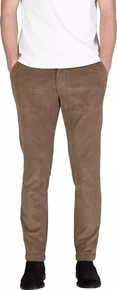 Brown Cotton Casual Pants