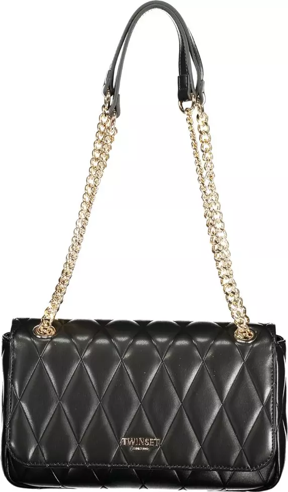 Black Polyurethane Women Handbag