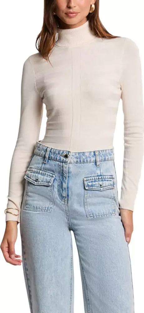 Beige Viscose Turtleneck