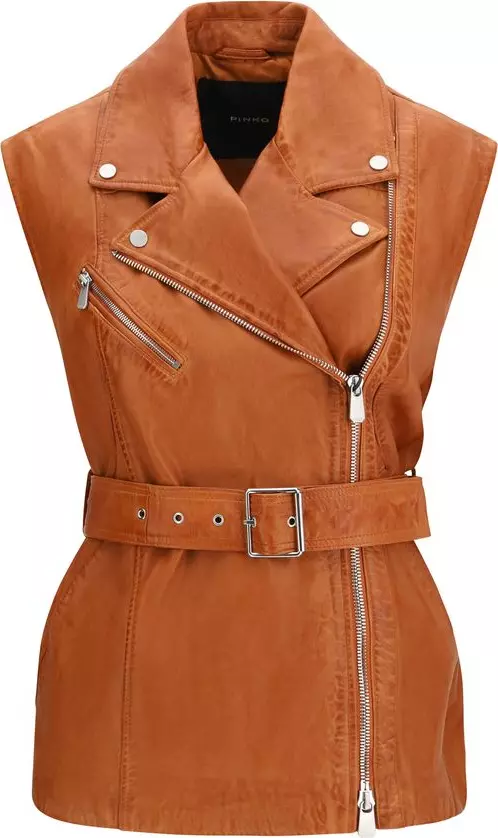 Brown Goatskin Sleeveless Jacket