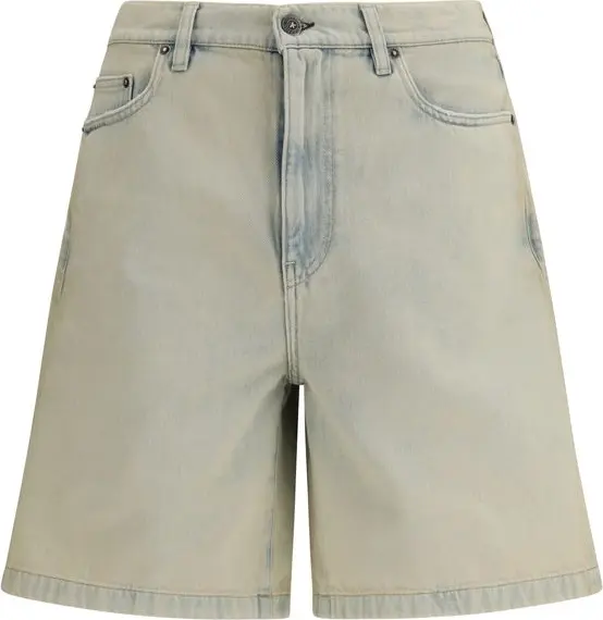 Blue Cotton Bermuda Shorts