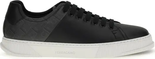 Black Calf Leather Bos Taurus Low Top Sneakers