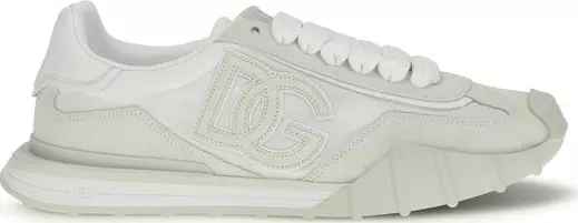 White Calf Leather Bos Taurus Athletic Sneakers