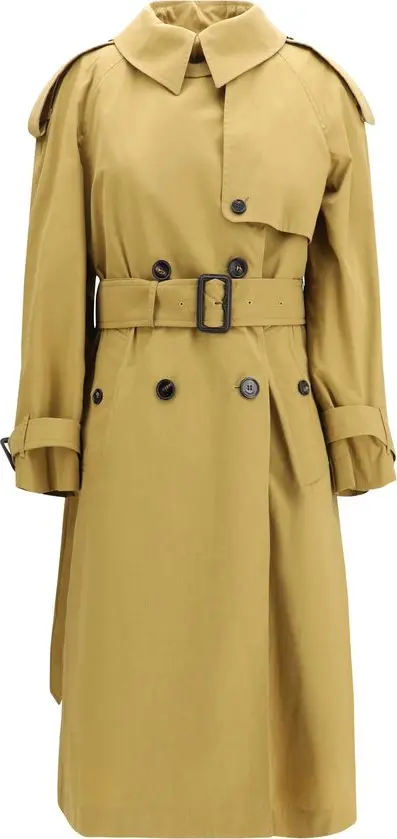 Beige Polyester Trench Coat