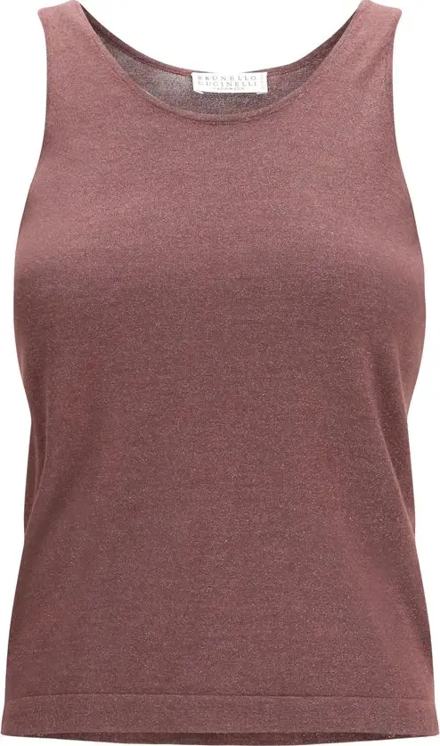 Bordeaux Cashmere Sleeveles T-Shirt