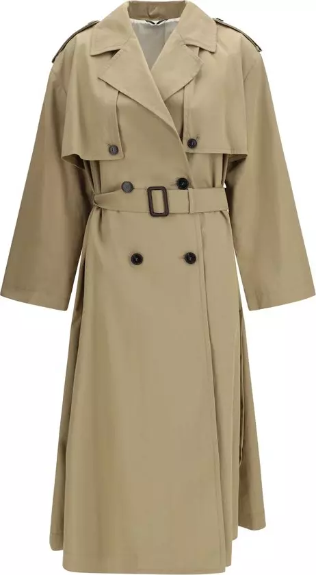 Beige Cotton Trench Coat
