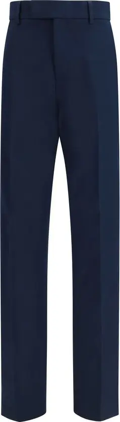 Blue Cotton Chino Pants