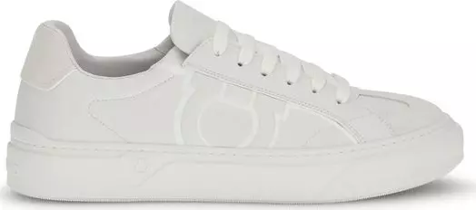 White Calf Leather Bos Taurus Sneakers