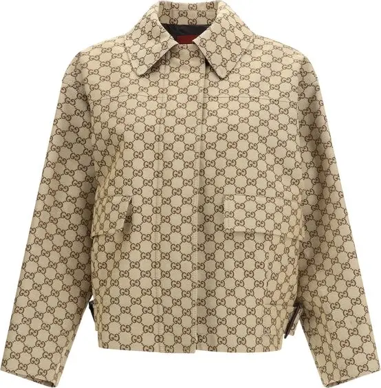 Beige Cotton Bomber