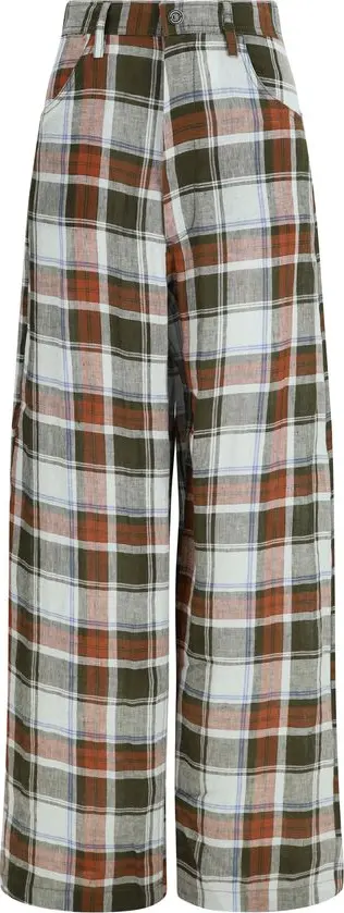 Multicolor Linen Casual Pants