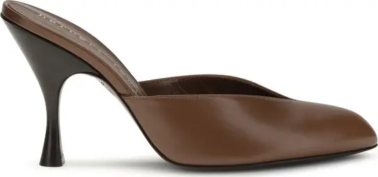 Brown Calf Leather Bos Taurus Mules