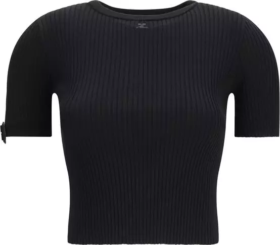 Black Viscose T-Shirt