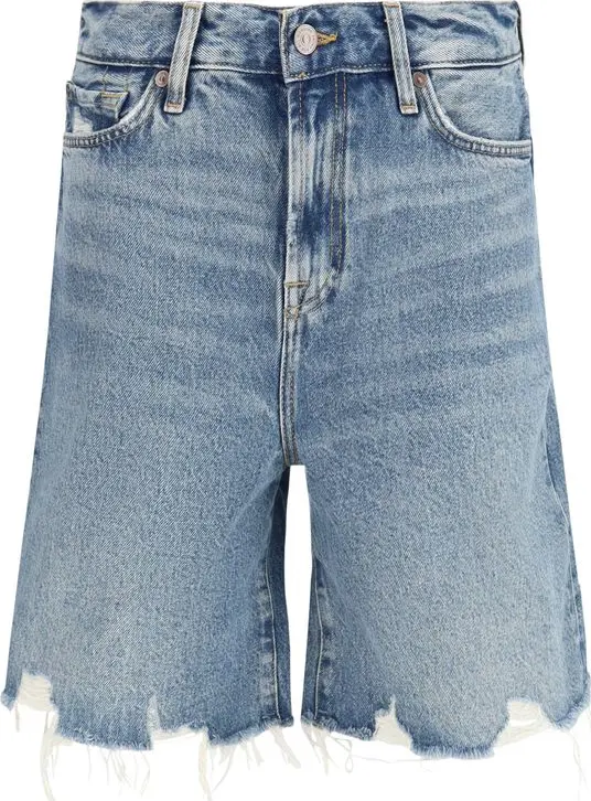 Blue Cotton Bermuda Shorts