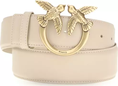 Beige Calf Leather Bos Taurus Regular Belt