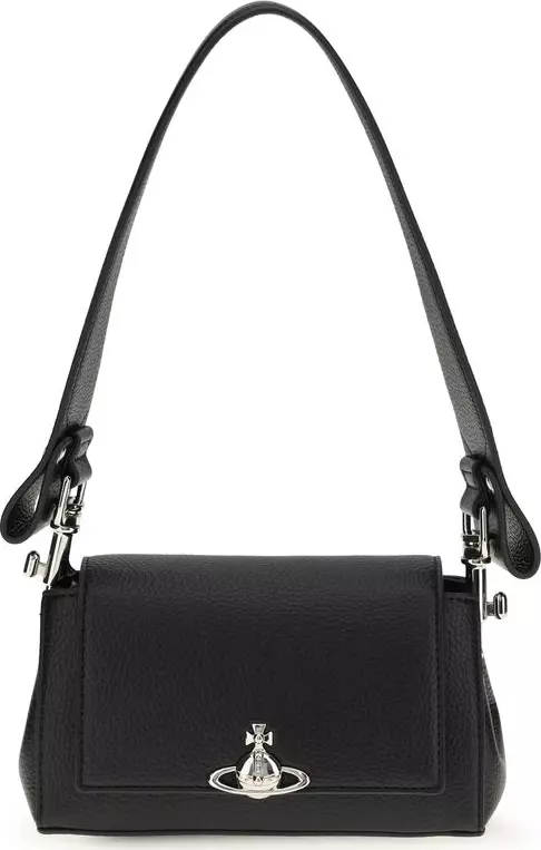 Black Polyurethane Shoulder Bag