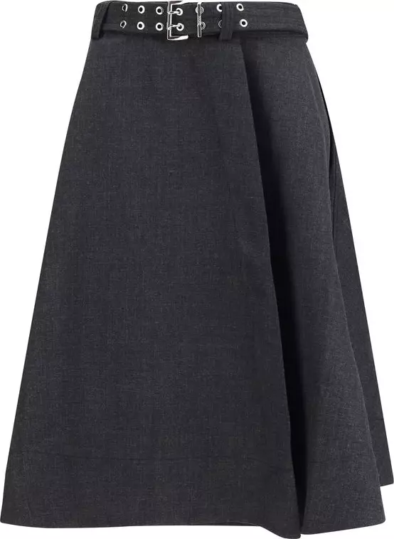 Gray Recycled Polyester Long Skirt