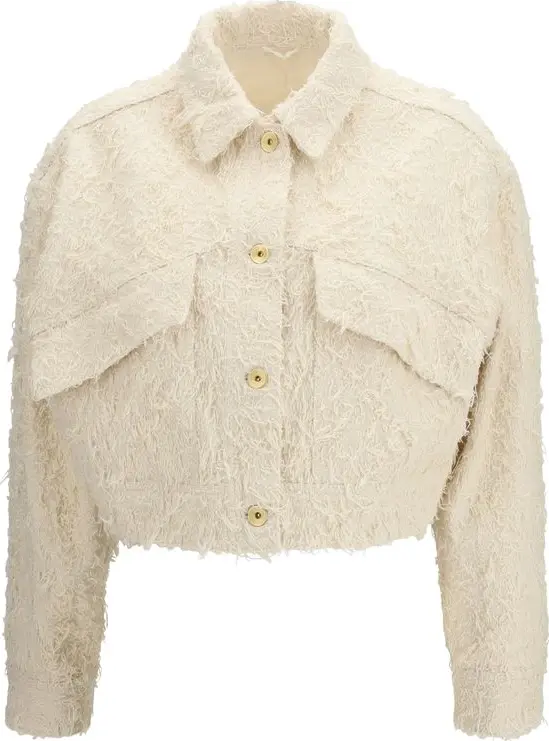 Beige Cotton Denim Jacket
