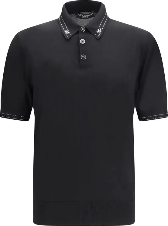 Black Silk Polo Shirt