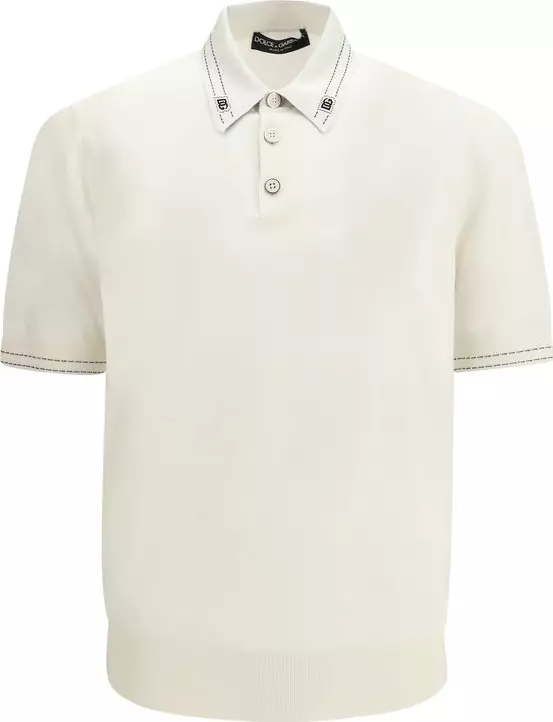 Beige Silk Polo Shirt