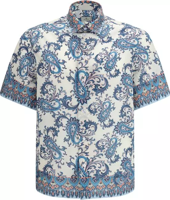 Blue Cotton Pattern Shirt