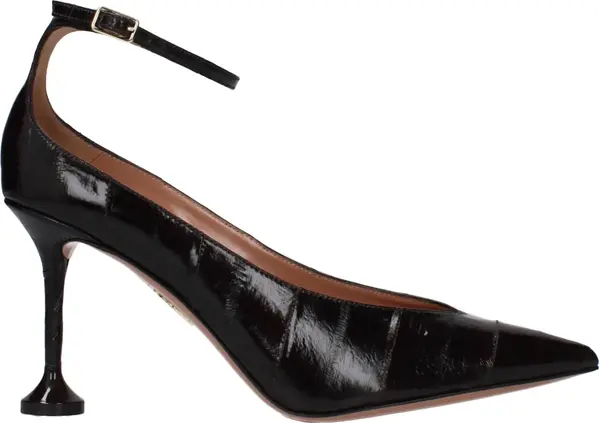 Brown Leather High Heel Pumps