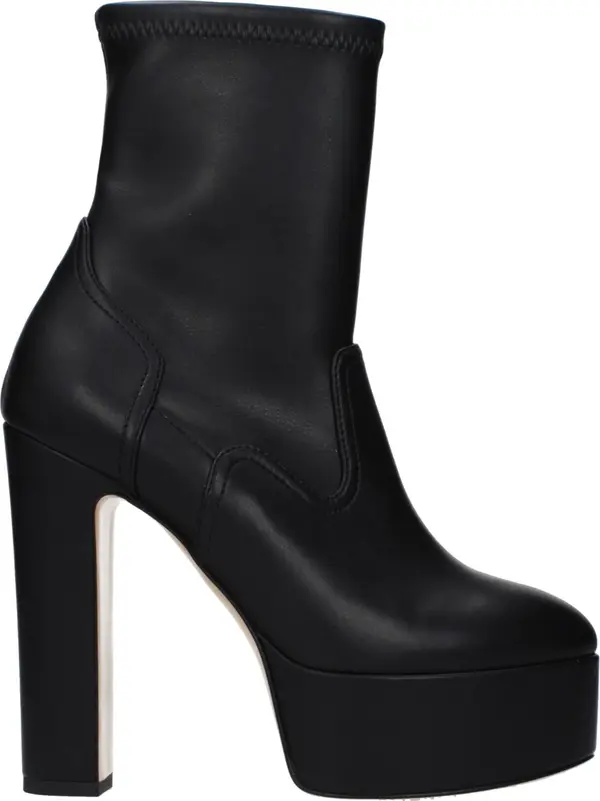 Black Leather Ankle Boots