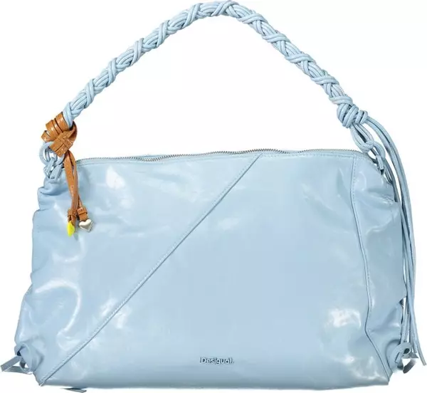 Azzurro Polyurethane Woman Handbag
