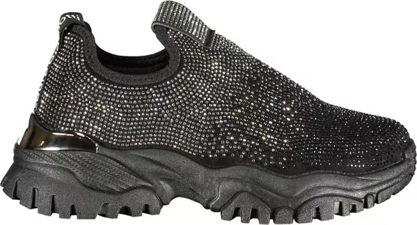 Black Polyurethane Women Sneaker