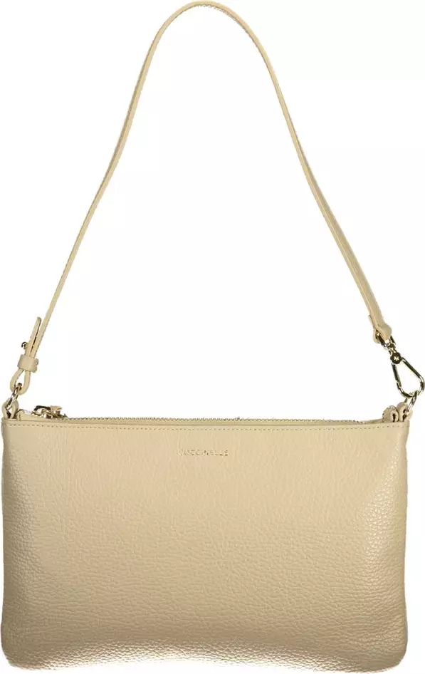 Beige Leather Women Handbag