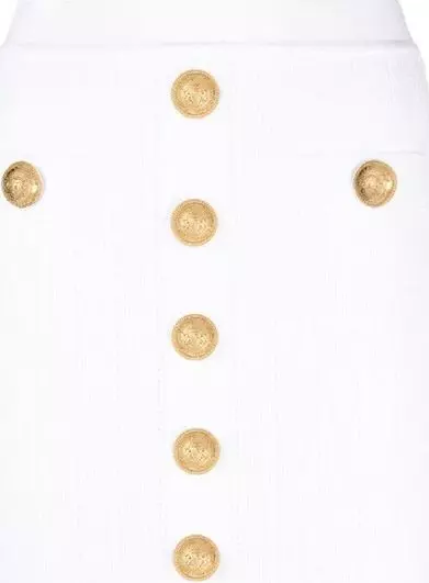 White Polyester Mini Skirt