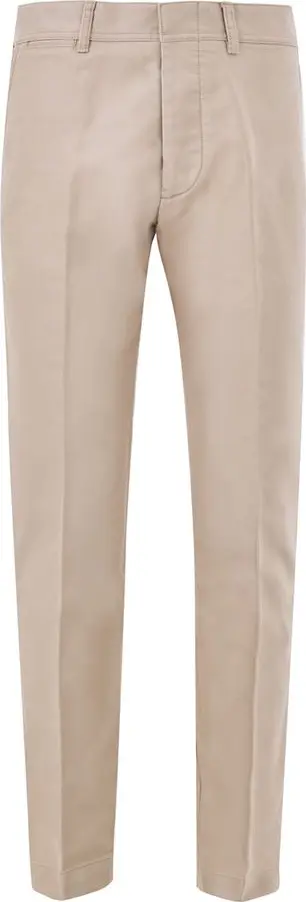 Beige Cotton Chino Pants