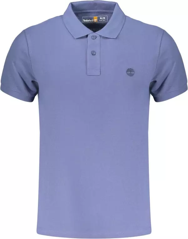 Blue Cotton Men Polo