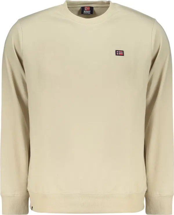 Beige Cotton Men Sweatshirt