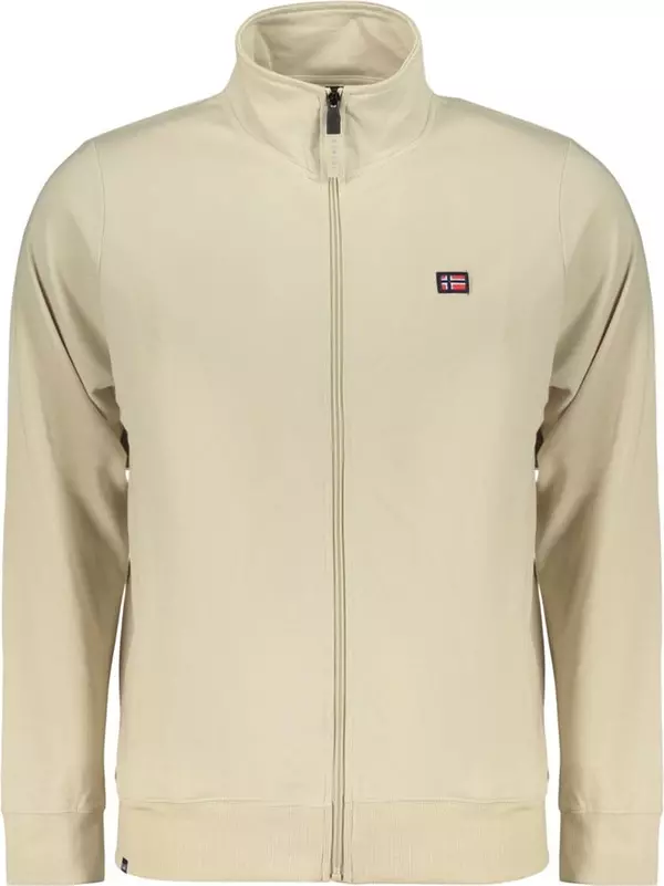 Beige Cotton Men Sweatshirt