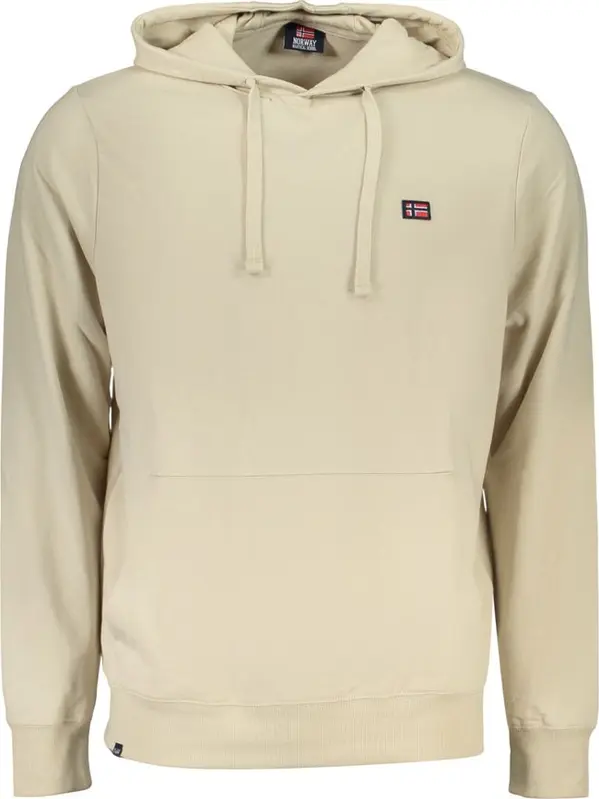 Beige Cotton Men's Hooded Sweatshirt